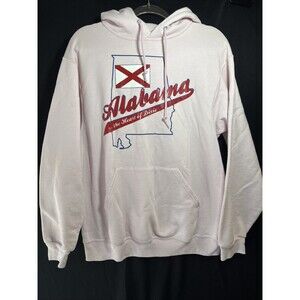 Y2K Jerzees Hoodie Light Pink Alabama Dixie Graphic Size Medium